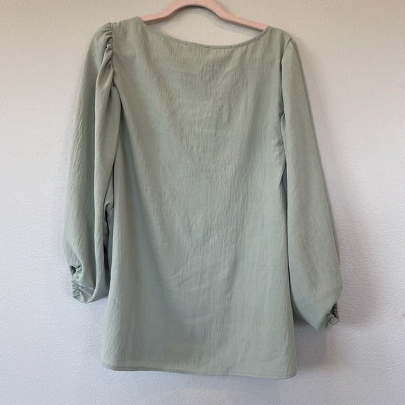 Oddi Tops - Oddi Sage Green‎ Bubble Sleeve Blouse Boatneck Drapey Womens Size 1X